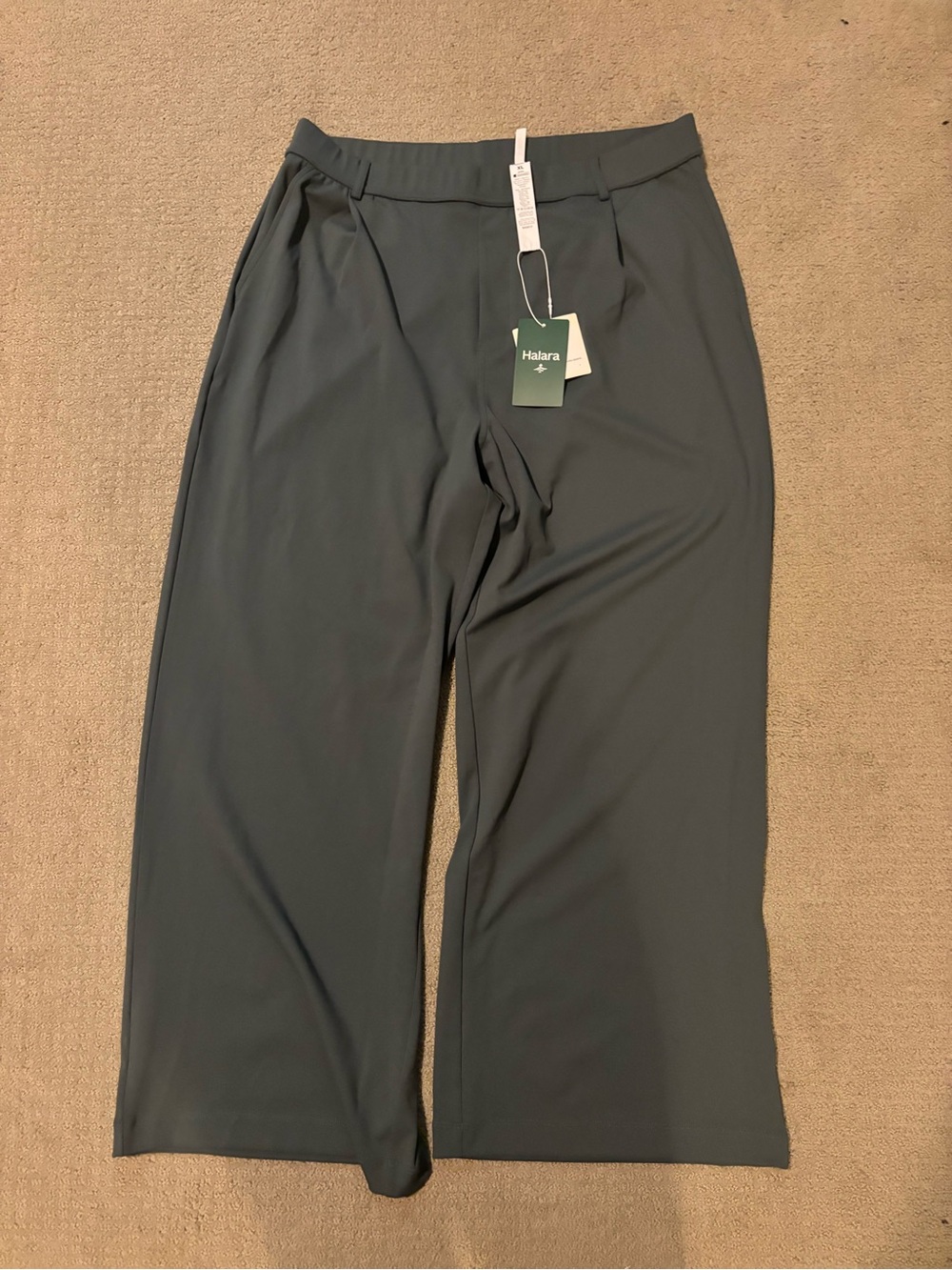 NWT HALARA Wide Leg Pants in Deep Teal Green